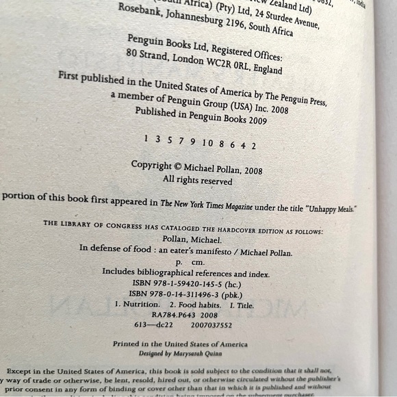 Michael Pollan ‘In Defense of Food’ paperback book. A Must Read. - Picture 4 of 5